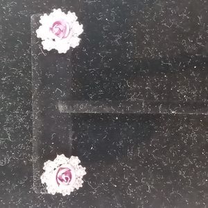 Avon Metal Rose Earrings